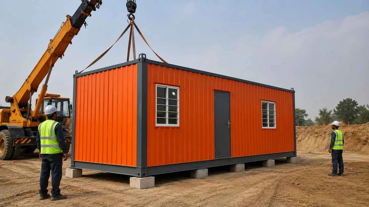Container office dispatched from the Greater Noida factory to Bareilly via Moradabad