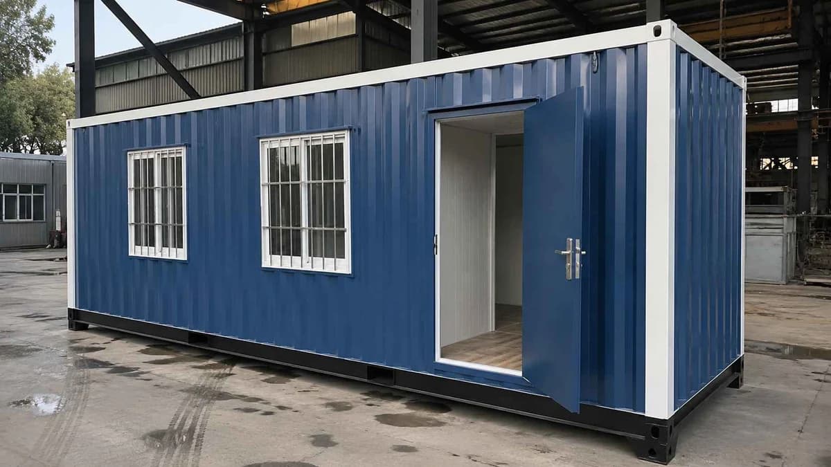 IS 2062 steel frame construction of a SAMAN container office