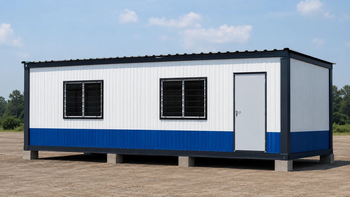 IS 2062 steel frame construction of a SAMAN container office