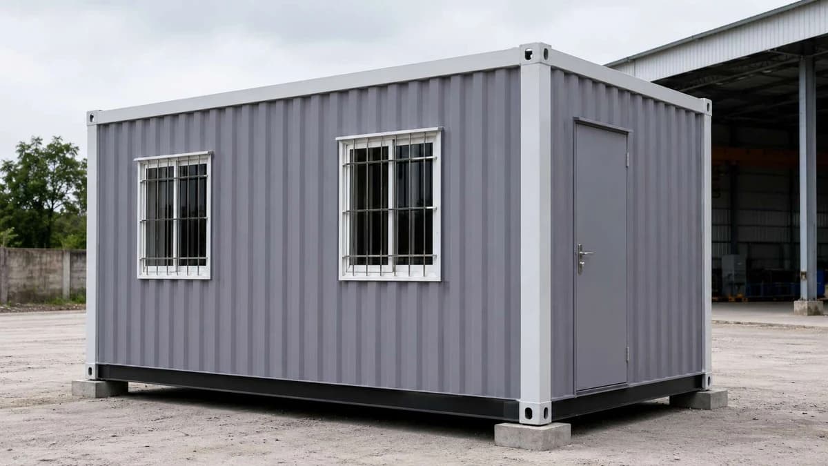 Container office manufactured by SAMAN Portable for a Davangere site
