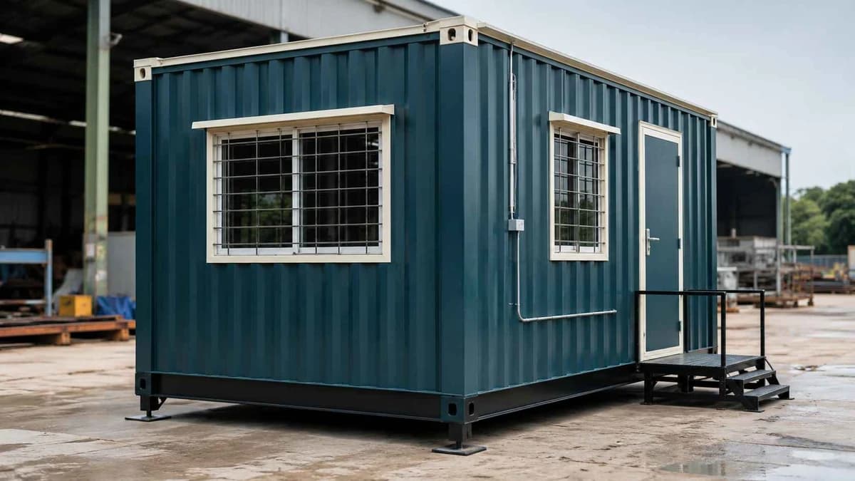 IS 2062 steel frame construction of a SAMAN container office