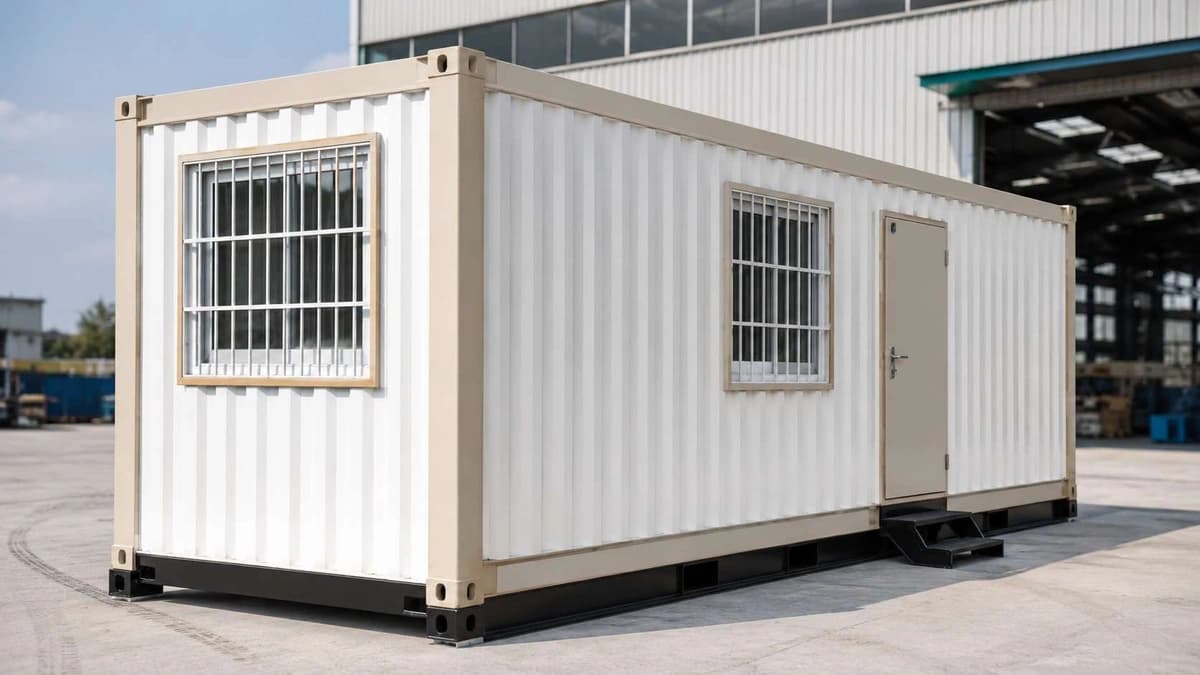 Container office manufactured by SAMAN Portable for a Kurnool site