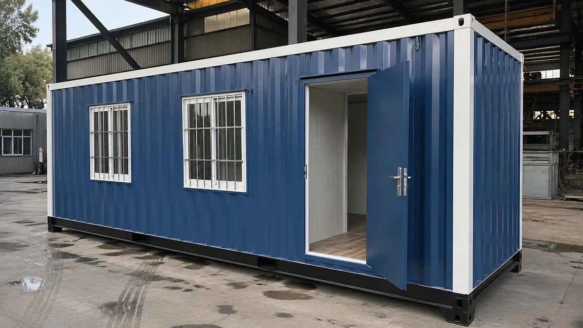 IS 2062 steel frame construction of a SAMAN container office