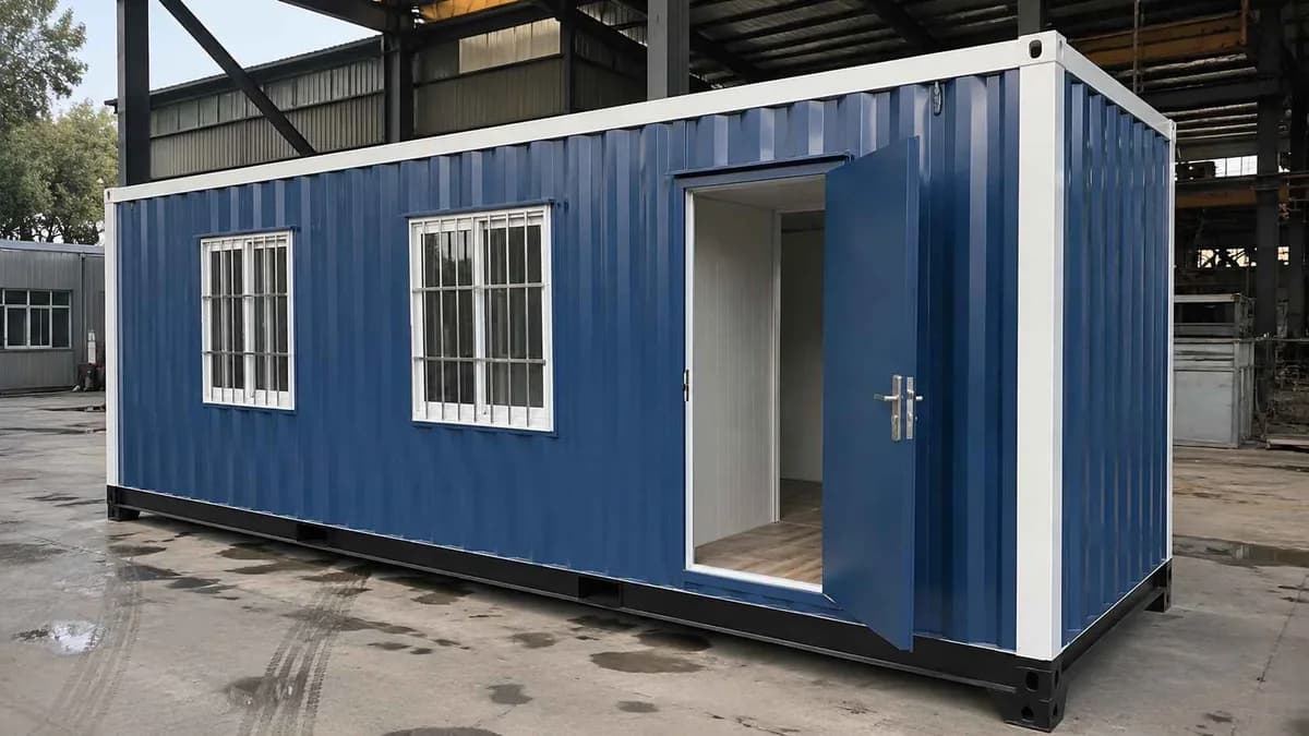 IS 2062 steel frame construction of a SAMAN container office