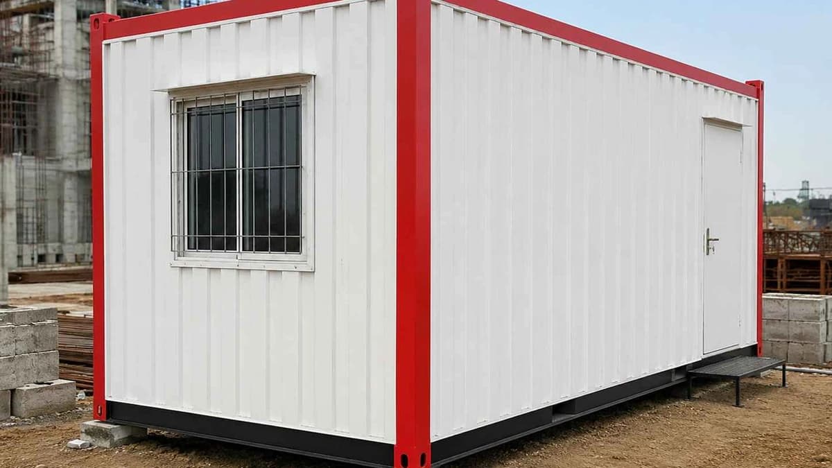 IS 2062 steel frame construction of a SAMAN container office