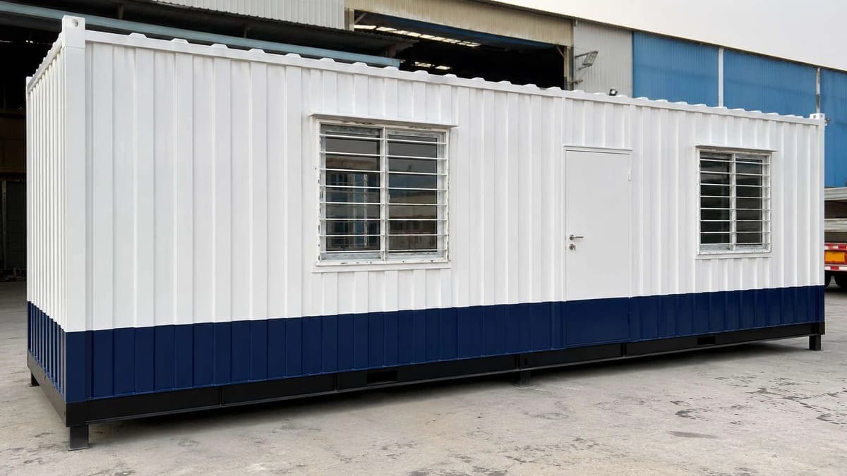 Container office loaded for road dispatch from the Bangalore factory to Shivamogga