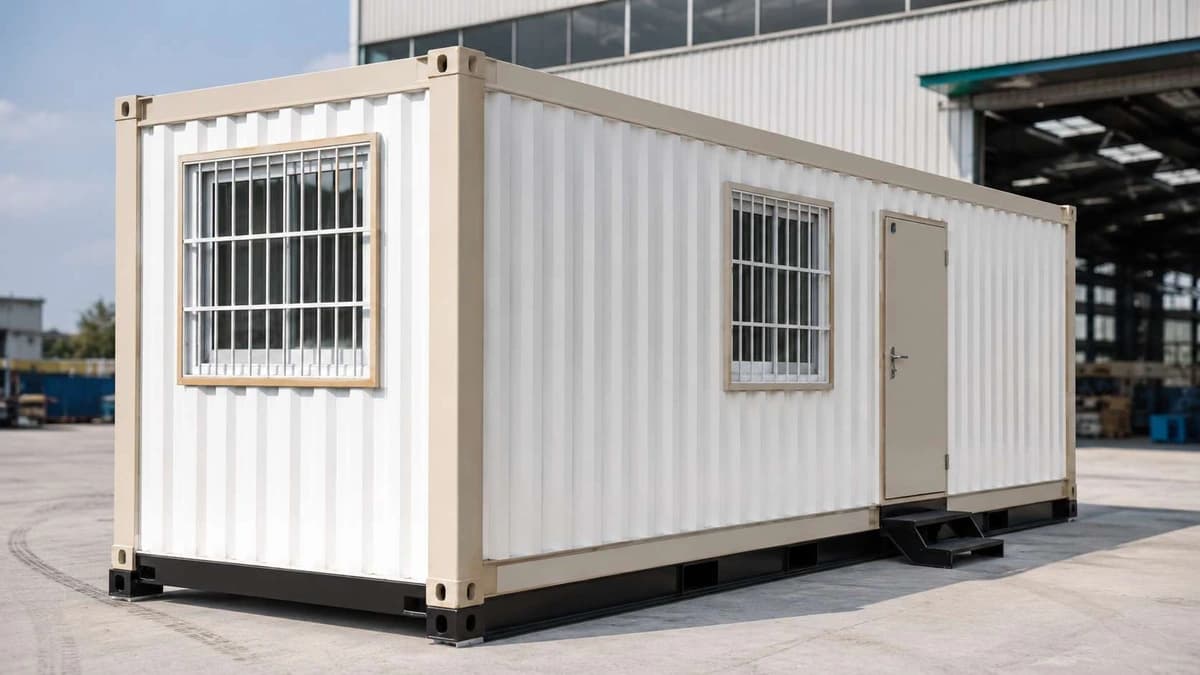Container project admin cabin at a Warangal textile-park unit