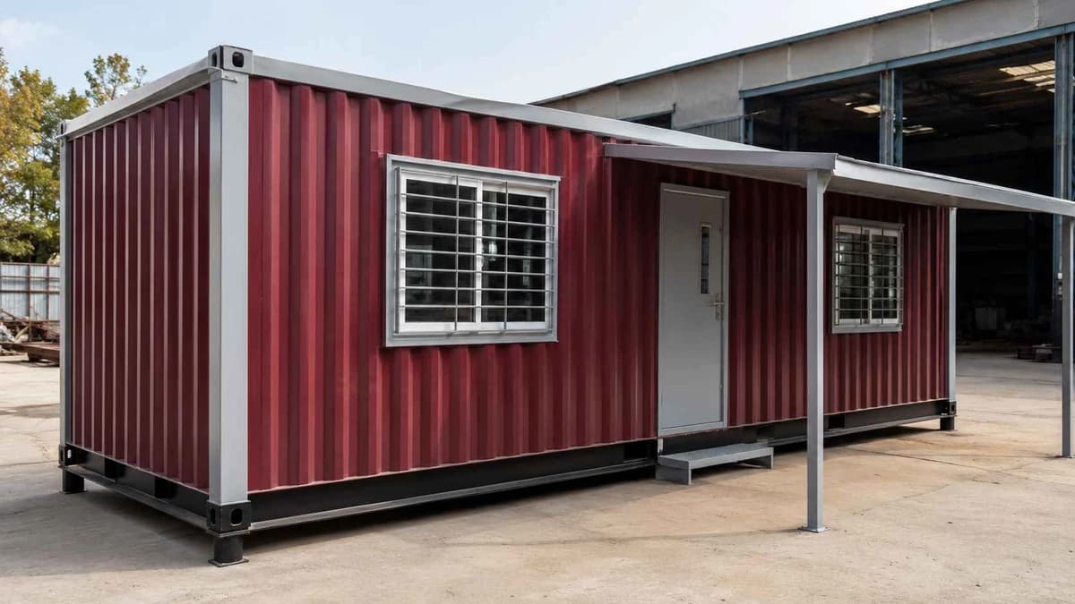 Container site office at the Kakatiya Mega Textile Park, Warangal