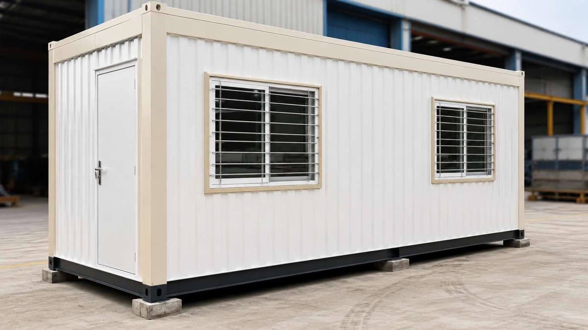 Porta cabin manufactured by SAMAN Portable for a Moradabad site
