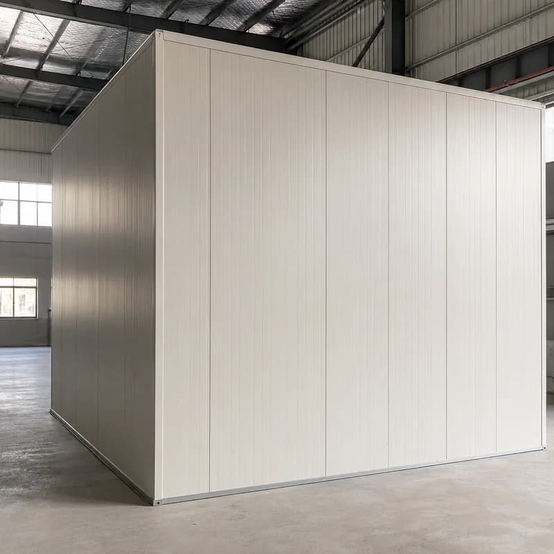 Installed EPS wall panel partition inside an industrial building