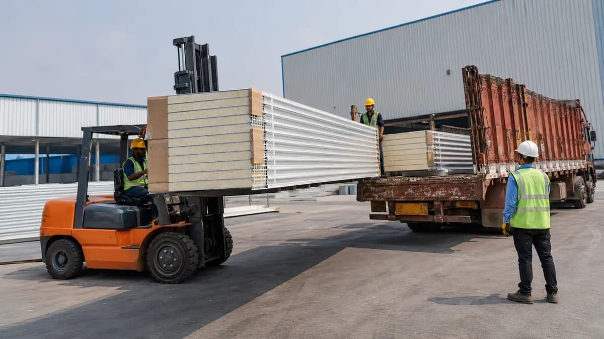Glass wool panel bundles dispatched from the SAMAN factory