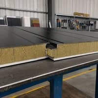 Hidden-fix joint detail of a SAMAN rockwool panel with stone wool core