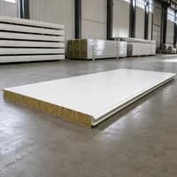 SAMAN rockwool sandwich panel front face with exposed stone wool core edge