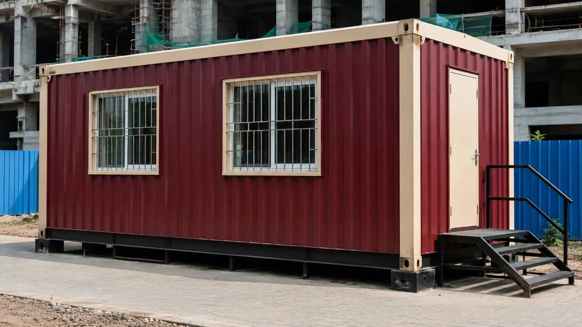 Container site office at an Agra hotel and real-estate project