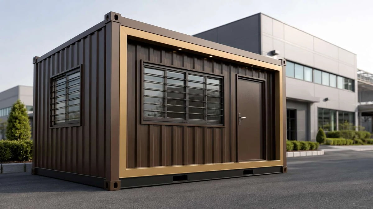 Container site office at a plywood mill in Yamunanagar