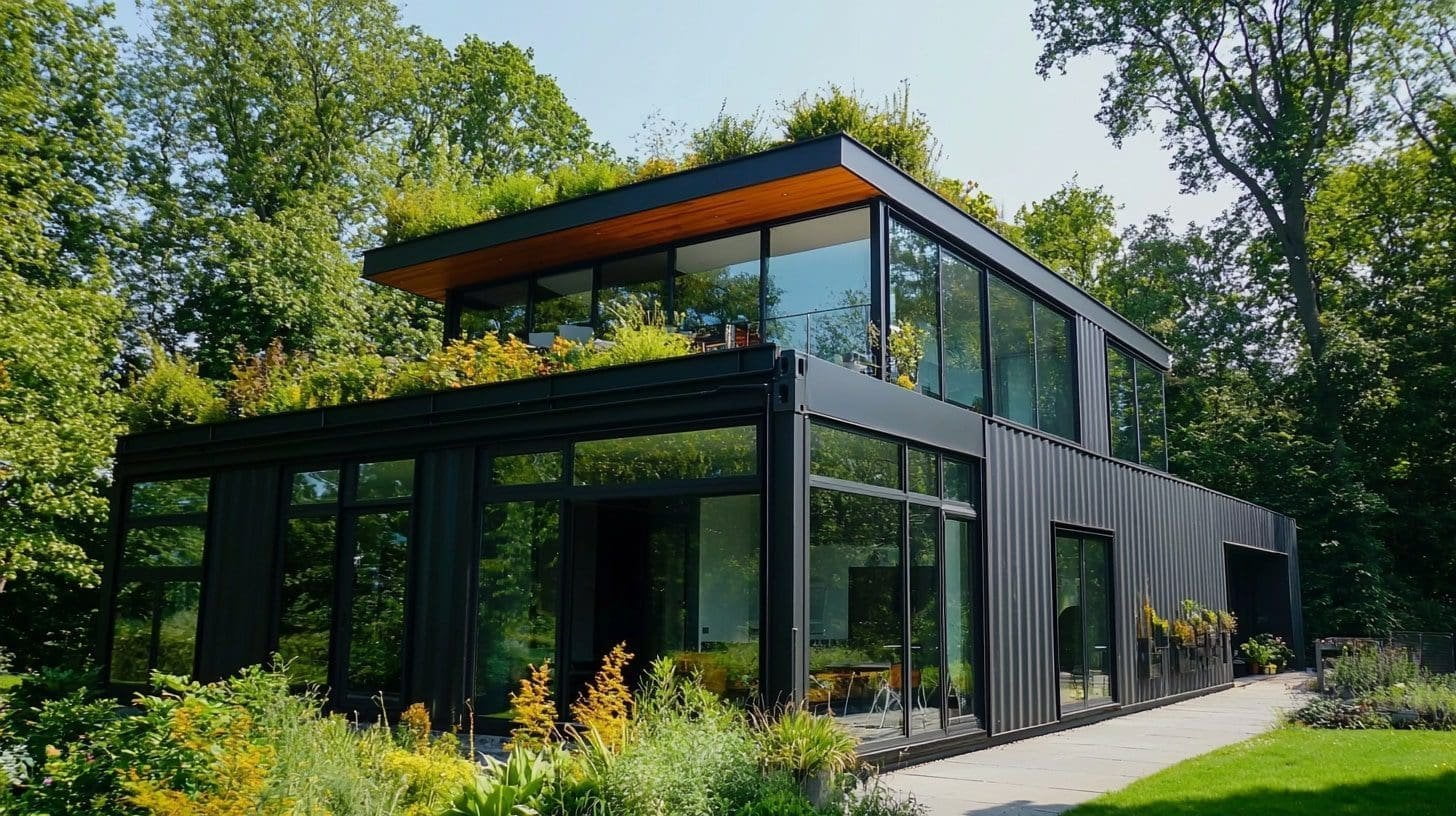 mobile home with lots of windows