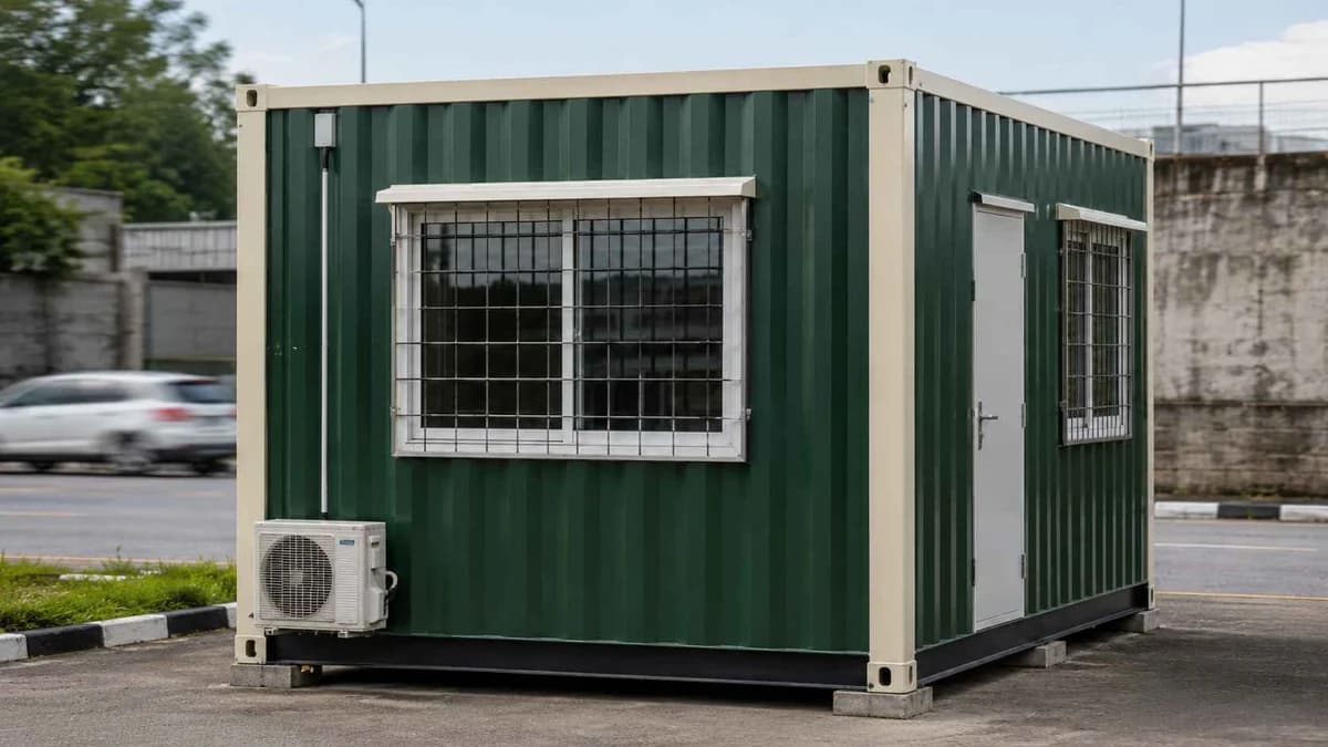 Container Supervisor Cabin in Ballari Container supervisor cabin at a Ballari industrial yard