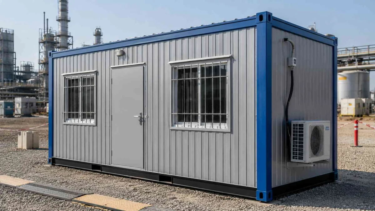 Container site office at an auto-component plant in IMT Bawal