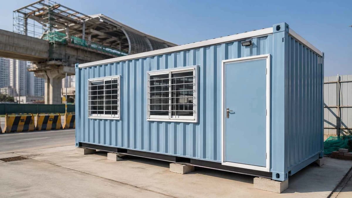 Container Office at Guntur Autonagar Container site office at the Guntur Autonagar workshop estate