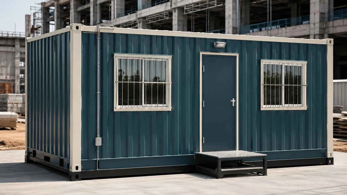 Container office installed at a SIDCUL Haridwar industrial estate vendor unit