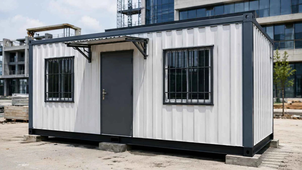Container office manufactured by SAMAN Portable for a Bhiwadi site