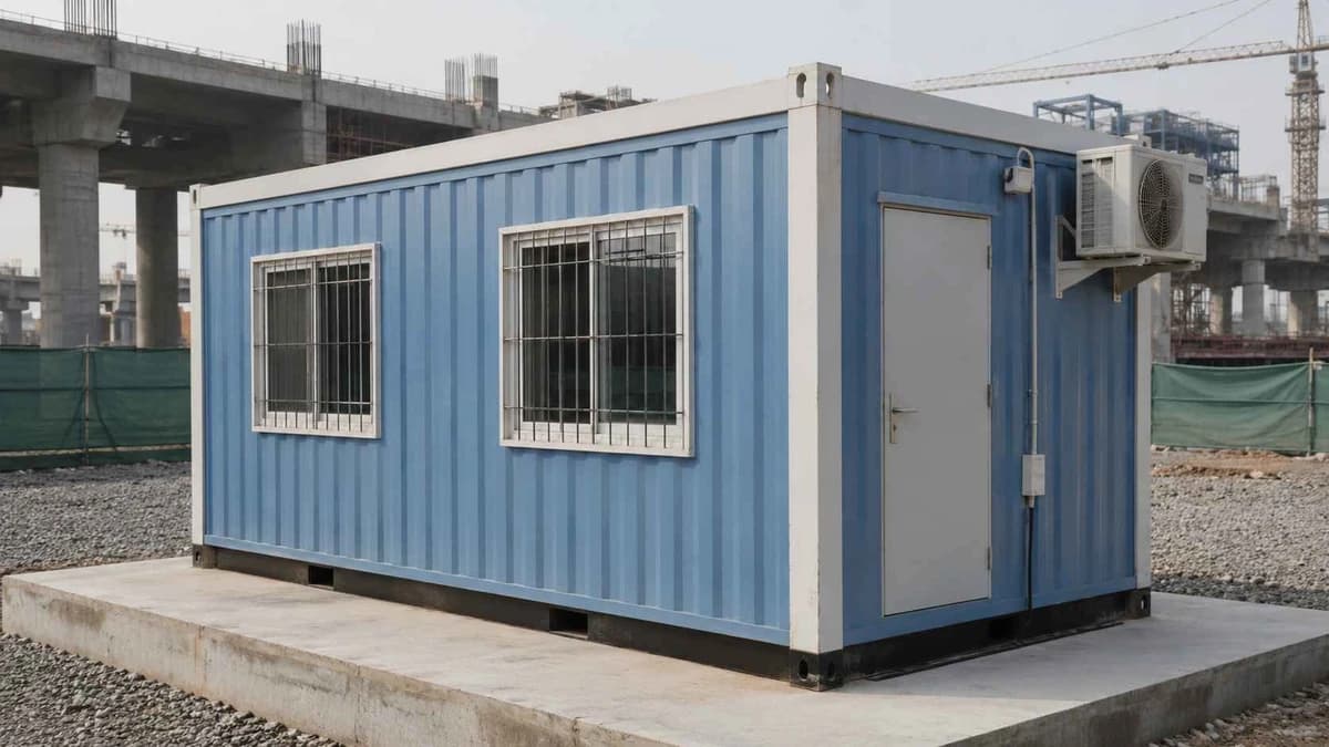 Container Site Office in Kozhikode Container site office on a Kozhikode construction project
