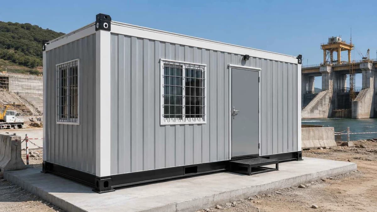 Container Office at Kozhikode Timber Yard Container site office at a timber yard near Feroke, Kozhikode