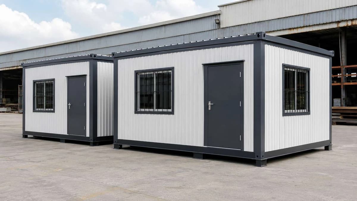 Two-Unit Container Office for Pantnagar Vendors Two-unit offset container office layout for a Pantnagar industrial estate vendor