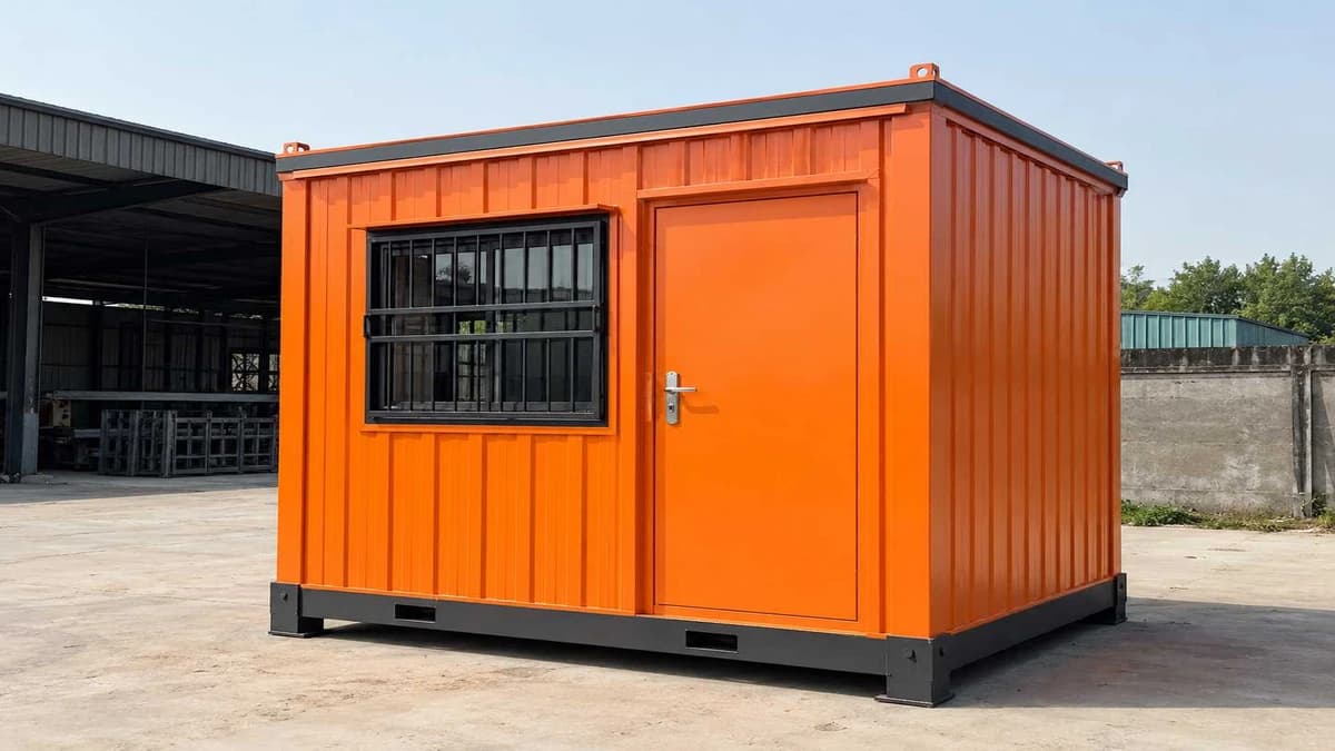 Container Gate Cabin in Sonipat Container gate and security cabin at a Sonipat estate plot