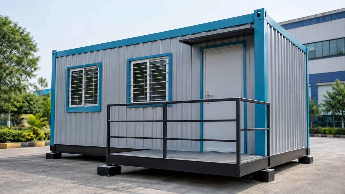 Container Office at Chandpur Varanasi Container site office at the Chandpur industrial estate, Varanasi