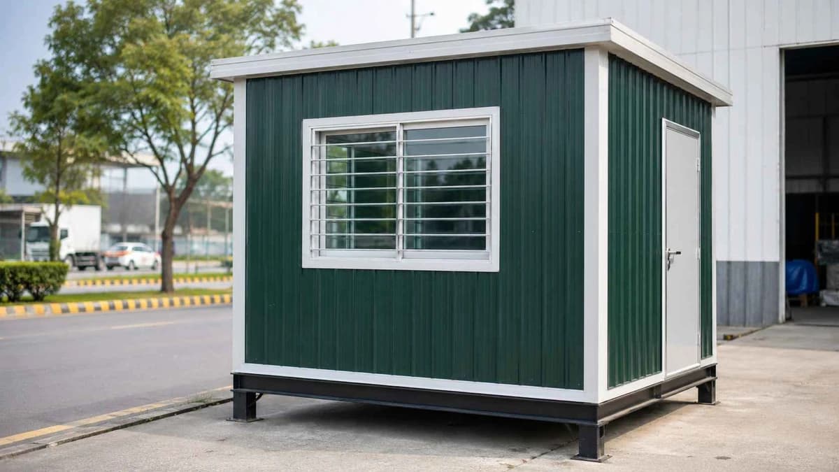 Container Gate Cabin in Varanasi Container gate and security cabin at a Varanasi industrial plot