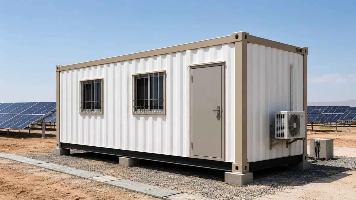 Container Project Office in Varanasi Container project office on a Varanasi infrastructure site