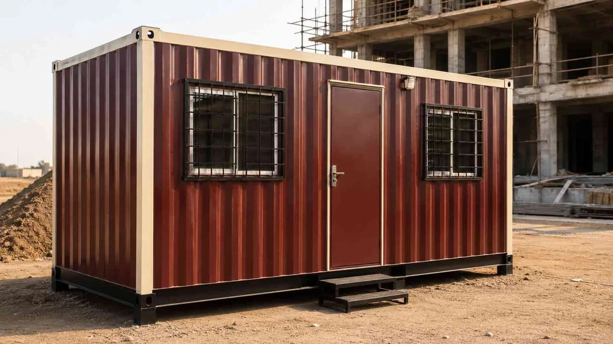 Container Admin Cabin for Jagadhri Container admin cabin at a metal workshop in the Jagadhri belt, Yamunanagar