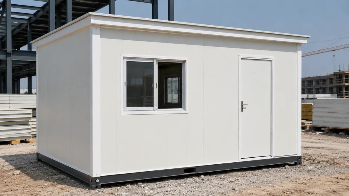 Portable site-office cabin in EPS panels Portable site-office cabin built with SAMAN EPS panels