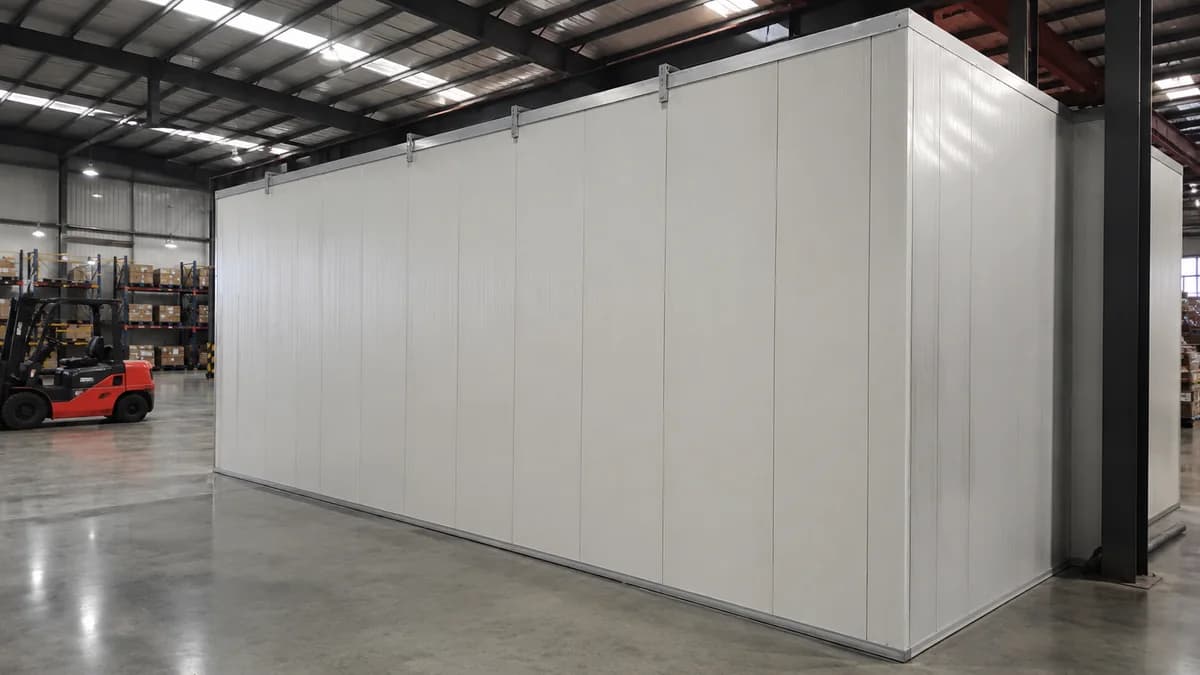 EPS wall panels as a warehouse partition EPS wall panels used as a warehouse partition