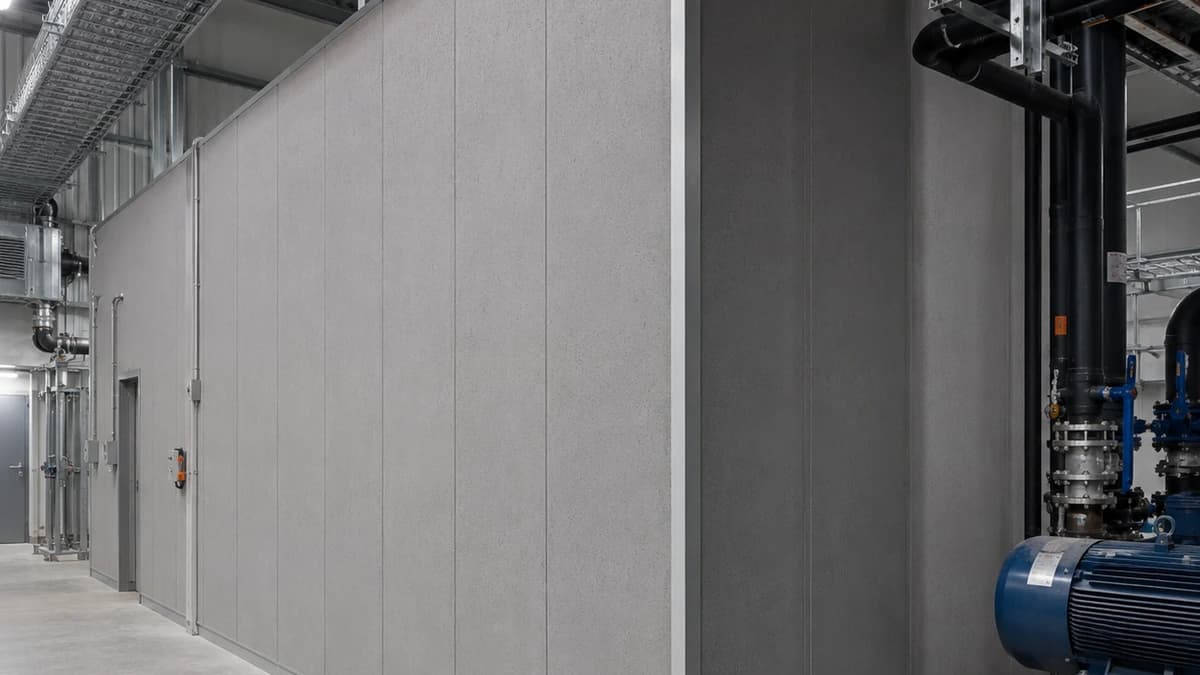 Rockwool wall panel installation Rockwool wall panels installed in an industrial building