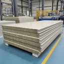 Rockwool panel factory stack with visible core