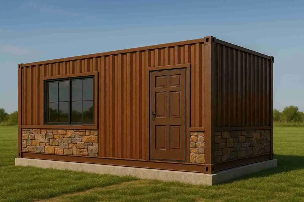 Black modern prefabricated house in Bangalore