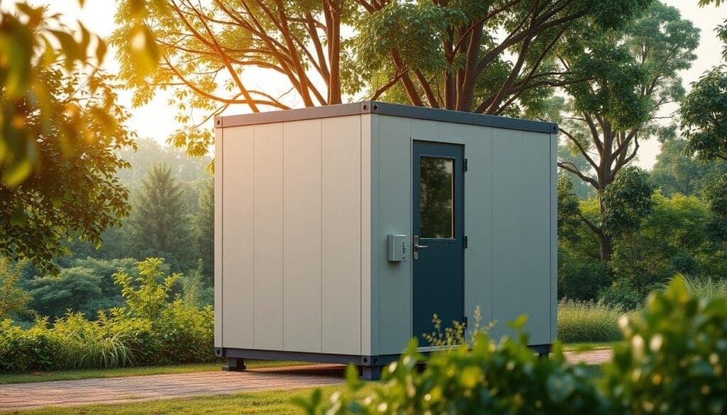A sleek, modern modular cabin in the tranquil setting of Kengeri. The SAMAN Portable unit stands tall against a backdrop of lush greenery, its clean lines and muted tones creating a harmonious blend with the natural surroundings. Warm, diffused lighting bathes the scene, highlighting the cabin's efficient design and high-quality construction. The camera captures the structure from a slightly elevated angle, emphasizing its compact and versatile nature. This portable, prefabricated cabin embodies the perfect balance of functionality, affordability, and aesthetic appeal, making it an ideal choice for a variety of applications in the Kengeri area. A sleek, modern modular cabin in the tranquil setting of Kengeri. The SAMAN Portable unit stands tall against a backdrop of lush greenery, its clean lines and muted tones creating a harmonious blend with the natural surroundings. Warm, diffused lighting bathes the scene, highlighting the cabin's efficient design and high-quality construction. The camera captures the structure from a slightly elevated angle, emphasizing its compact and versatile nature. This portable, prefabricated cabin embodies the perfect balance of functionality, affordability, and aesthetic appeal, making it an ideal choice for a variety of applications in the Kengeri area.