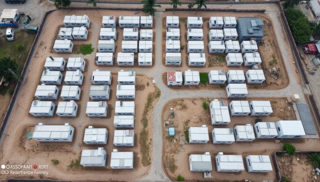 Aerial view of a complete labour colony setup in Ballabhgarh, Faridabad Aerial view of a complete labour colony setup in Ballabhgarh, Faridabad