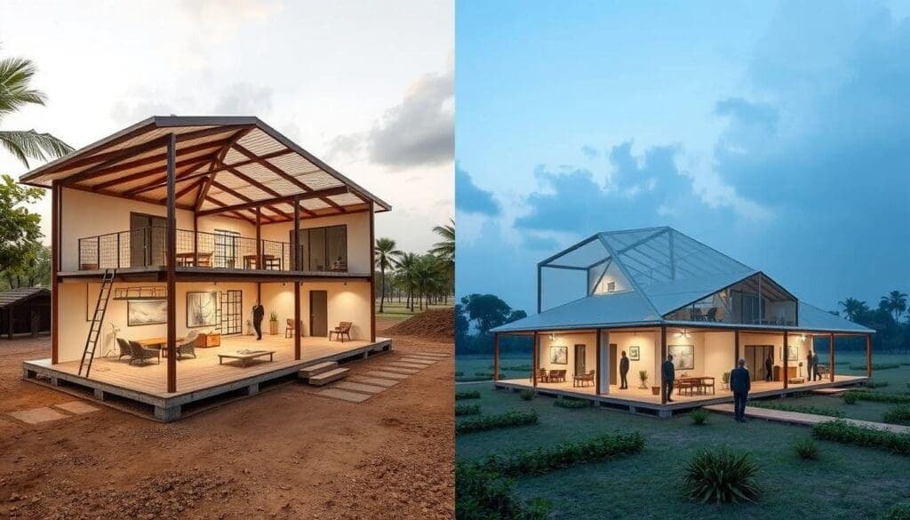 Blueprint and actual implementation of SAMAN Portable's labour colony design Blueprint and actual implementation of SAMAN Portable's labour colony design