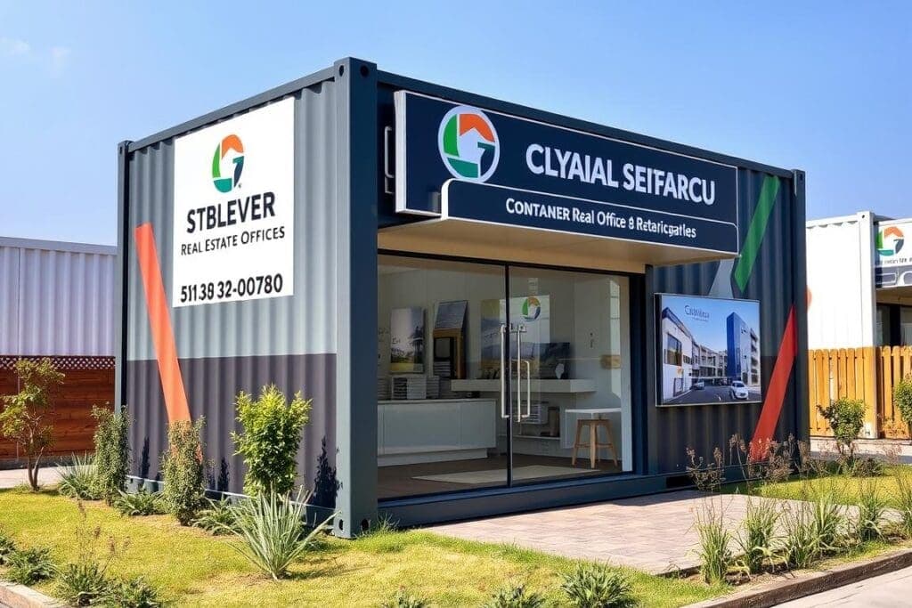 Branded container office for real estate sales Branded container office for real estate sales