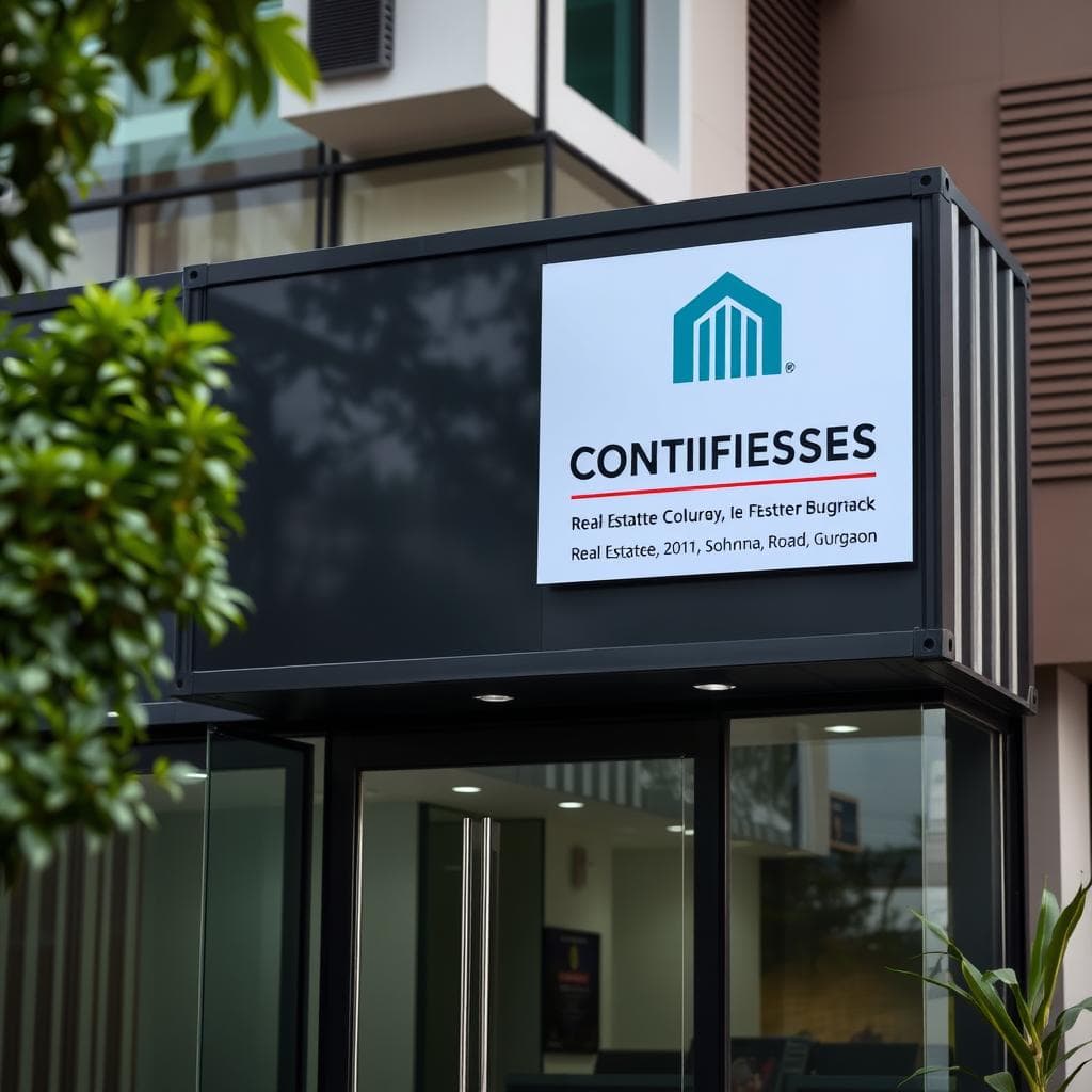 Branded exterior of container office in Sohna Road Branded exterior of container office in Sohna Road