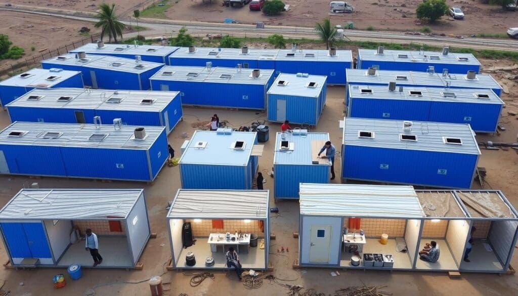 Complete labour colony with all amenities installed and ready for occupation Complete labour colony with all amenities installed and ready for occupation