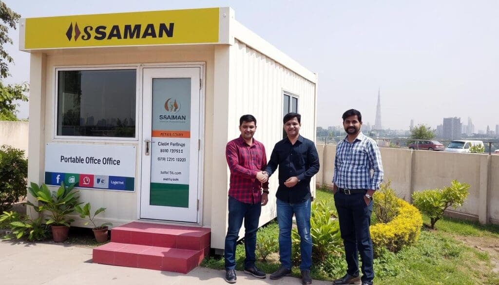 Completed portable office cabin project in West Delhi with satisfied client Completed portable office cabin project in West Delhi with satisfied client