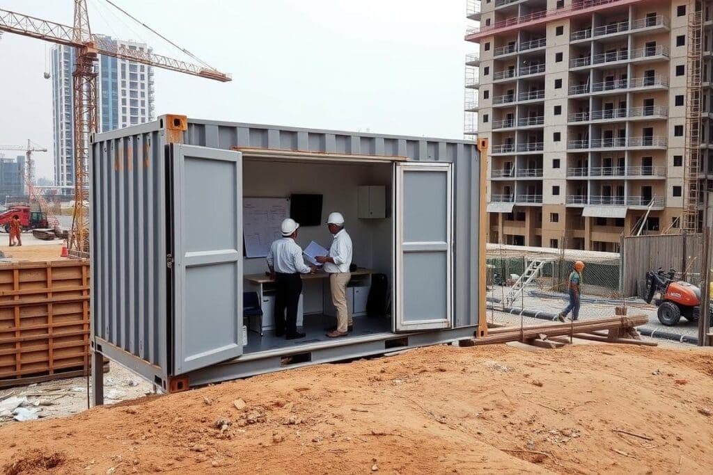 Construction management container office in Shahdara development project Construction management container office in Shahdara development project
