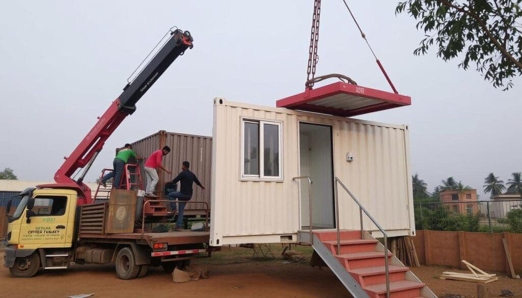 Container office being delivered and installed in Ghaziabad Container office being delivered and installed in Ghaziabad