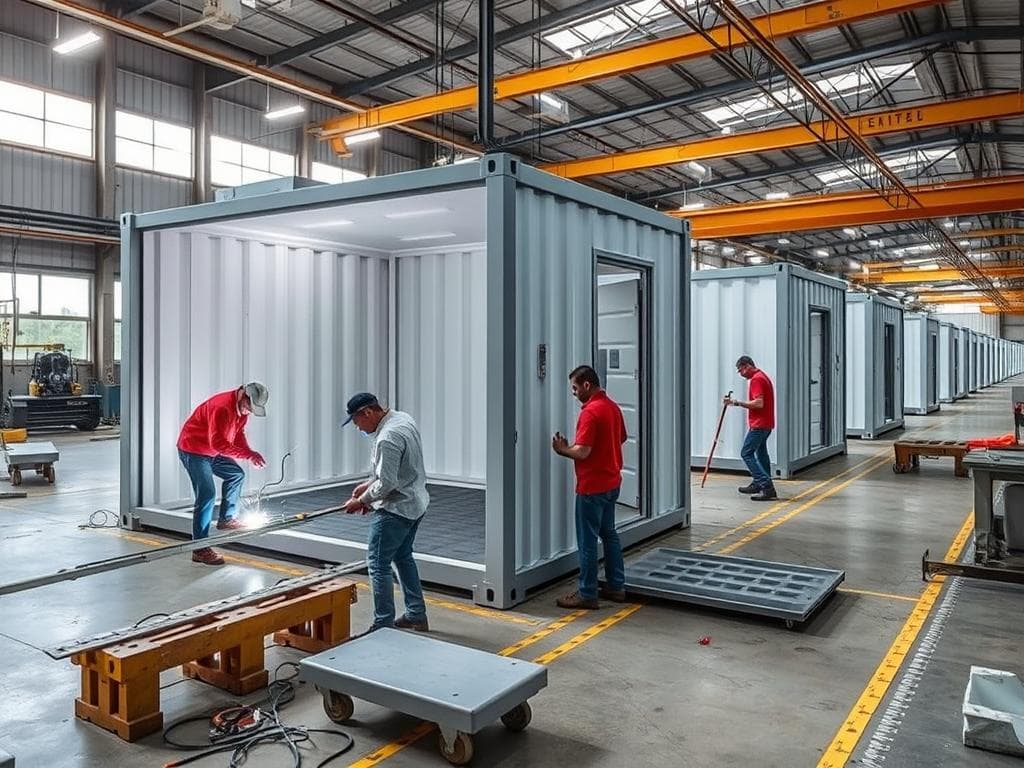 Container office manufacturing process for Faridabad industrial client Container office manufacturing process for Faridabad industrial client