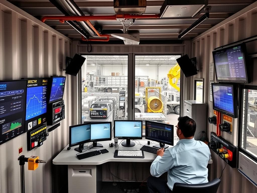 Container office used as plant control room in Sector 21 factory, Faridabad Container office used as plant control room in Sector 21 factory, Faridabad
