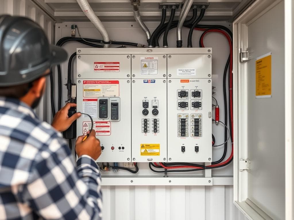 Electrical panel installation in container office for Ballabhgarh factory Electrical panel installation in container office for Ballabhgarh factory